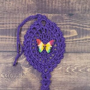 Rainbow Butterfly on Purple