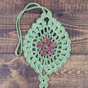 Geometric Flower on Sage Green