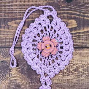 Pink Sunburst Flower on Pastel Purple