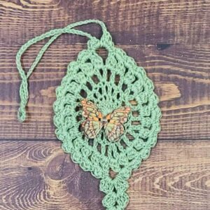 Mint Chocolate Butterfly on Sage Green