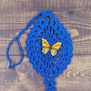 Yellow Butterfly 1 on Royal Blue