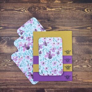 Purple Flowers with Metallic Accents