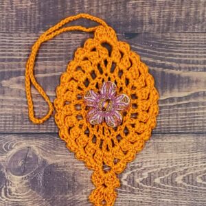 Pink Orchid Flower on Orange