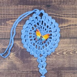 Watercolor 2 Rainbow Butterfly on Cornflower Blue