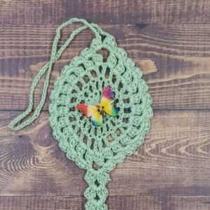 Rainbow Butterfly on Sage Green