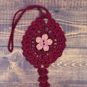 Pink Orchid Flower on Burgundy