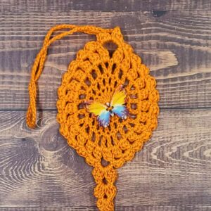 Watercolor Rainbow Butterfly on Orange