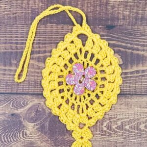 Magenta Mandala Flower on Yellow