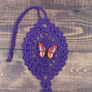 Red Multicolor Butterfly on Purple