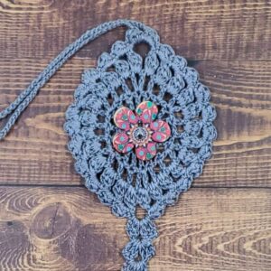 Geometric Flower on Gray