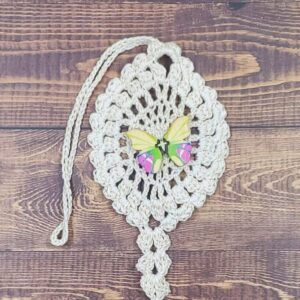 Lime and Magenta Butterfly on Natural