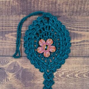 Pink Orchid Flower on Peacock Green