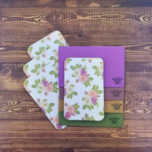 Roses Design Handmade Card & Envelope Set