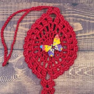 Color Burst Butterfly on Red Flutter Charm
