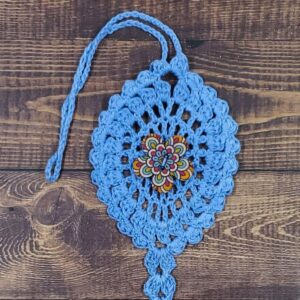 Vintage Flower on Cornflower Blue Bloom Charm
