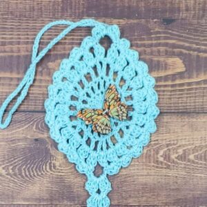 Mint Chocolate Butterfly on Pastel Teal Flutter Charm