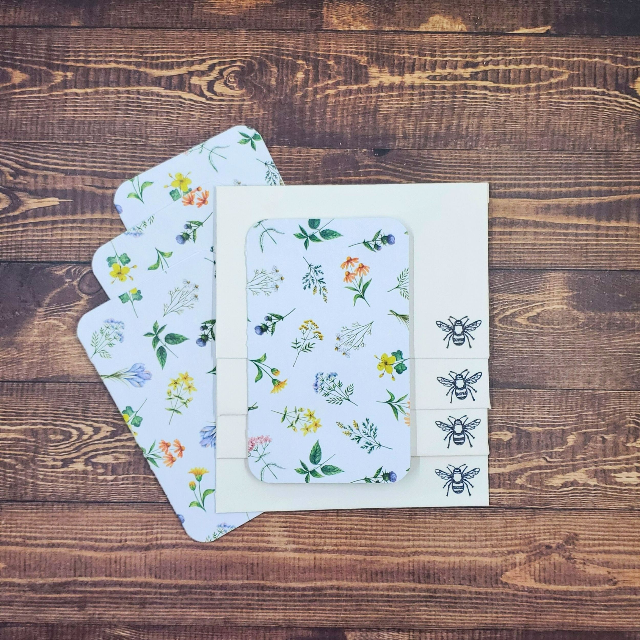 Wildflowers Design Handmade Card & Envelope Set