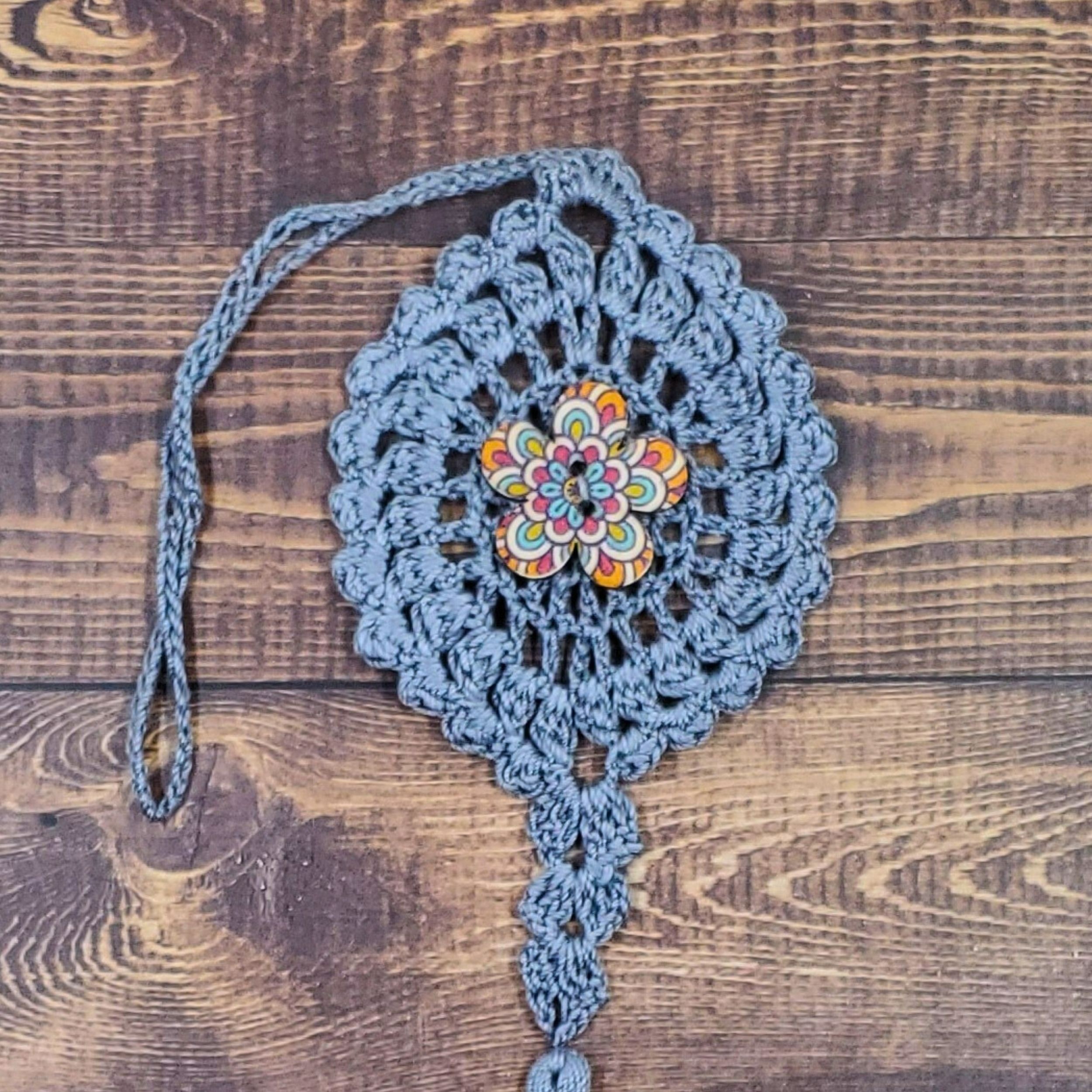 Vintage Flower on Gray Bloom Charm