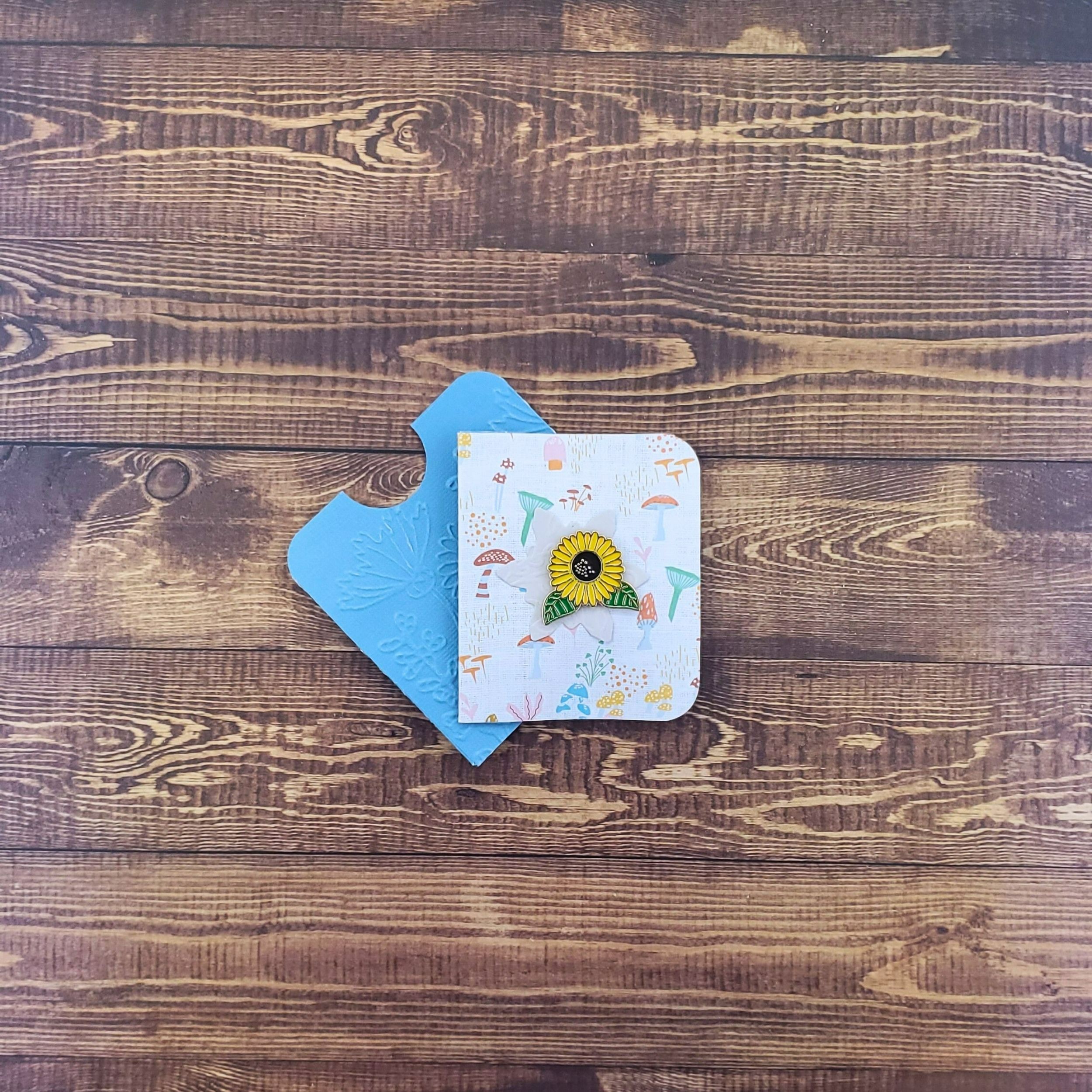 Sunflower with Leaves Enamel Pin