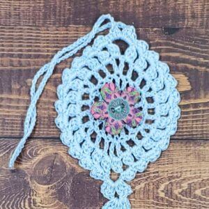 Trippy Flower on Pastel Blue Bloom Charm