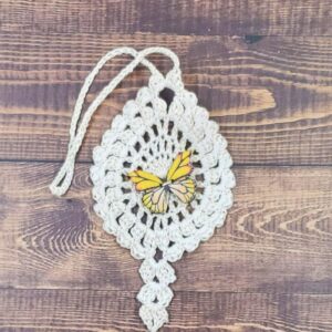 Yellow Butterfly on Natural Flutter Charm