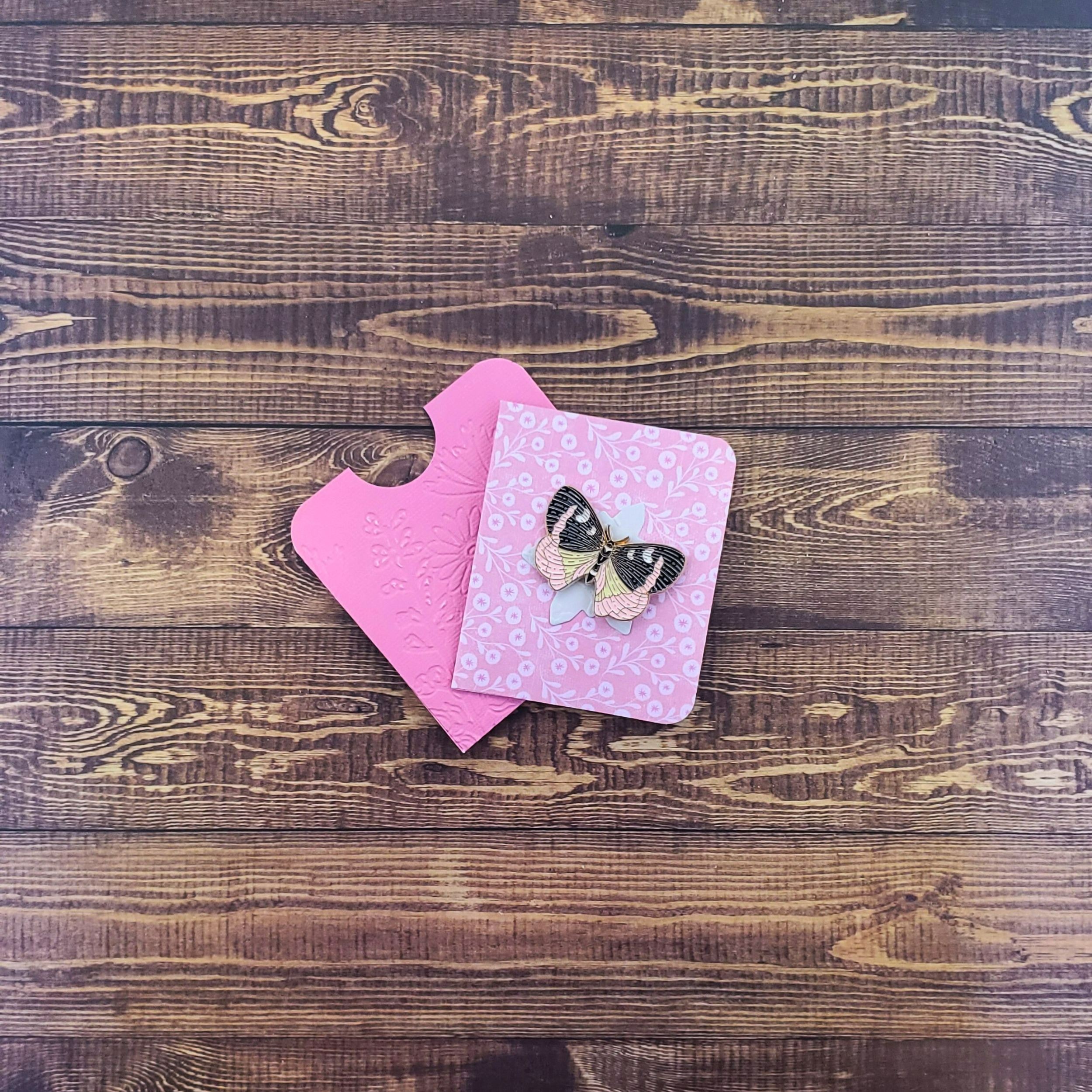 Pink & Cream Butterfly Enamel Pin