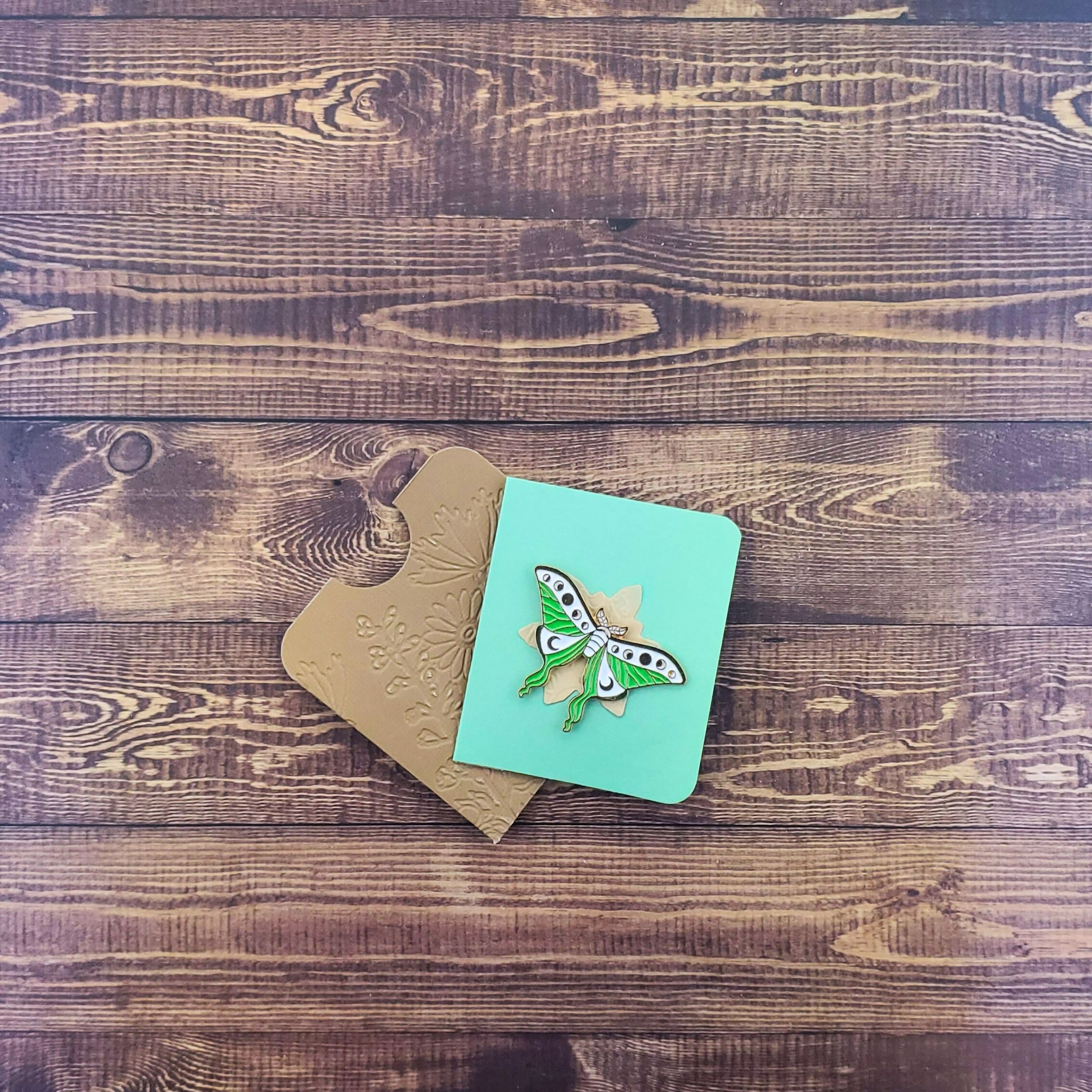 Luna Moth Moon Phases Enamel Pin