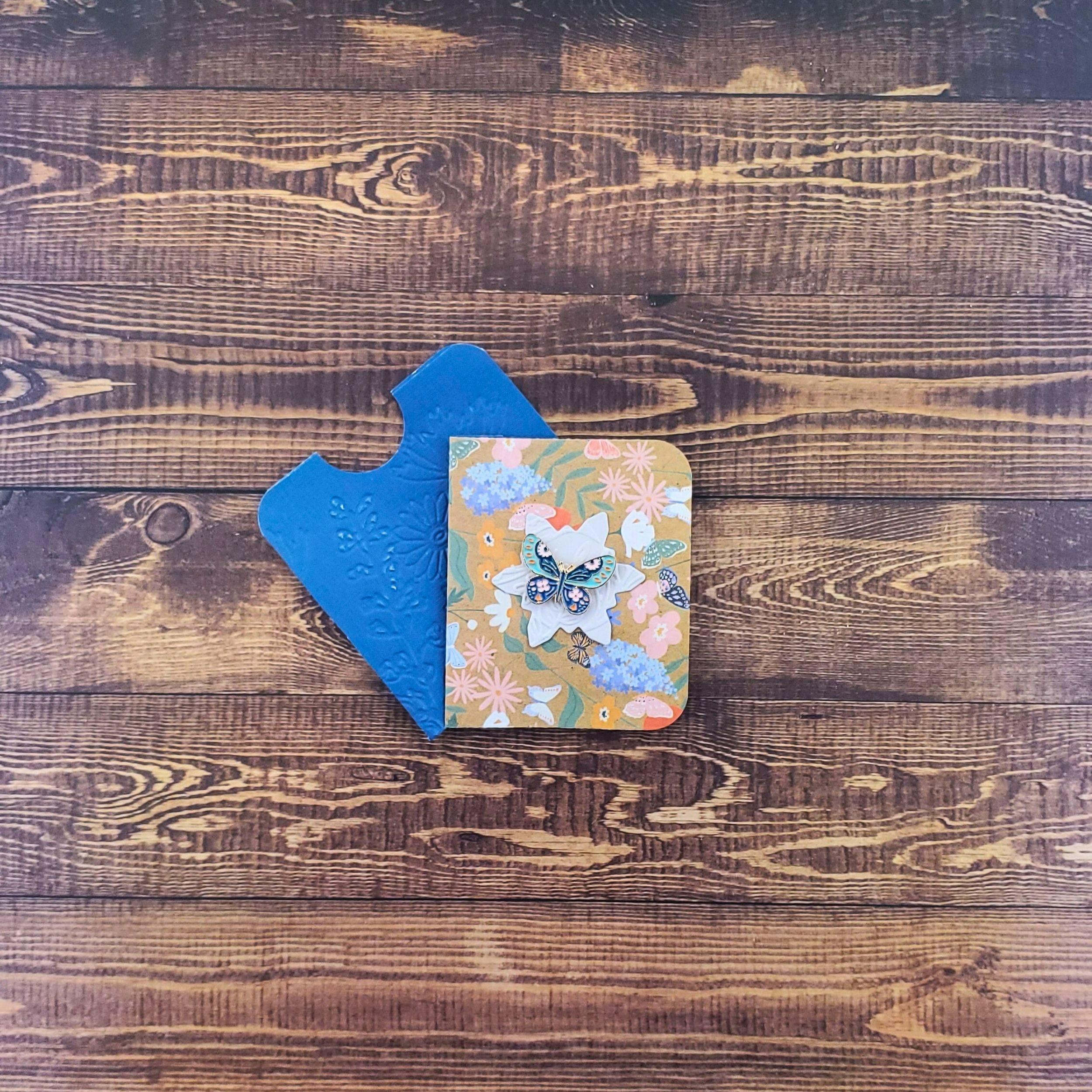 Whimsy Blue & Pink Floral Butterfly Enamel Pin