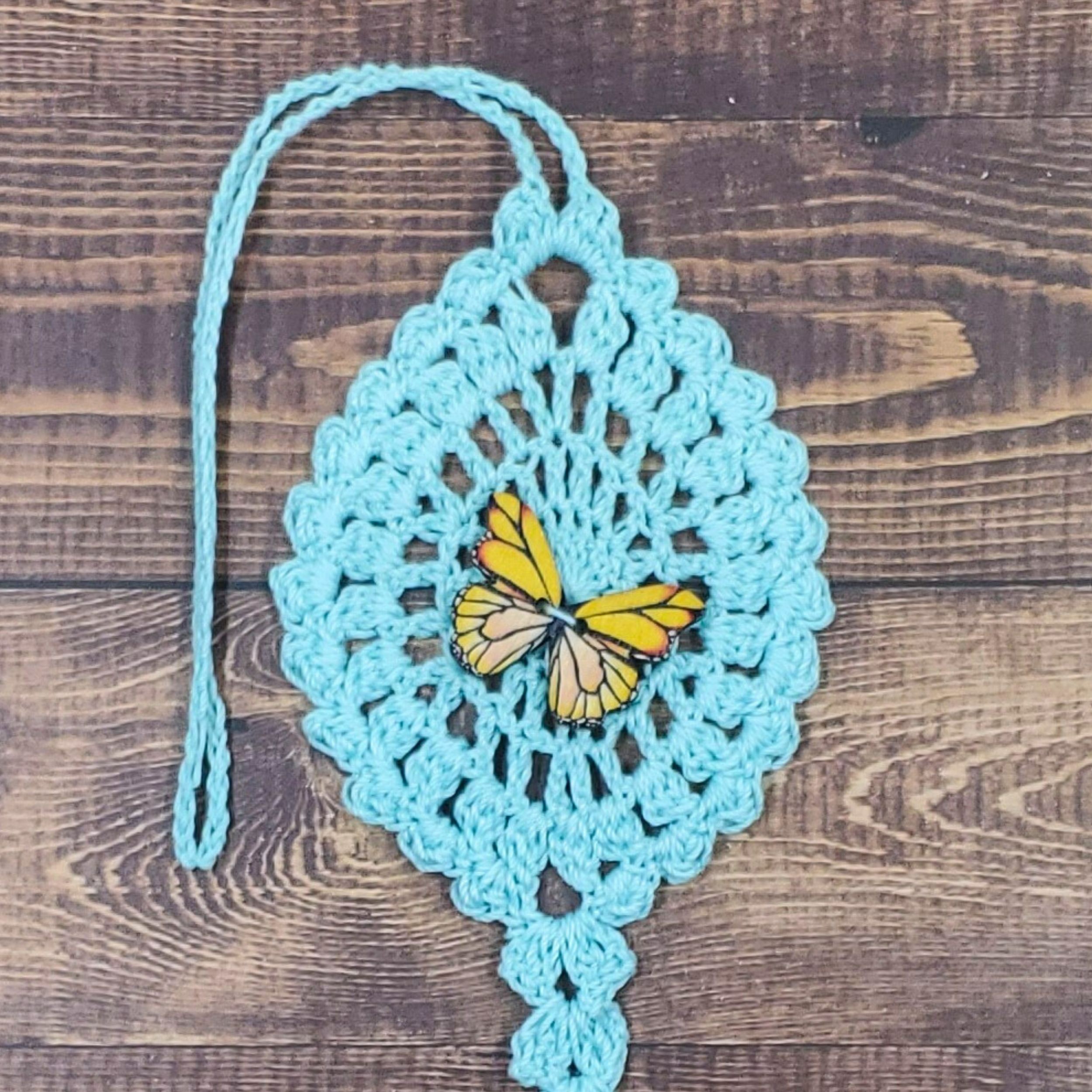 Yellow Butterfly on Pastel Teal Flutter Charm