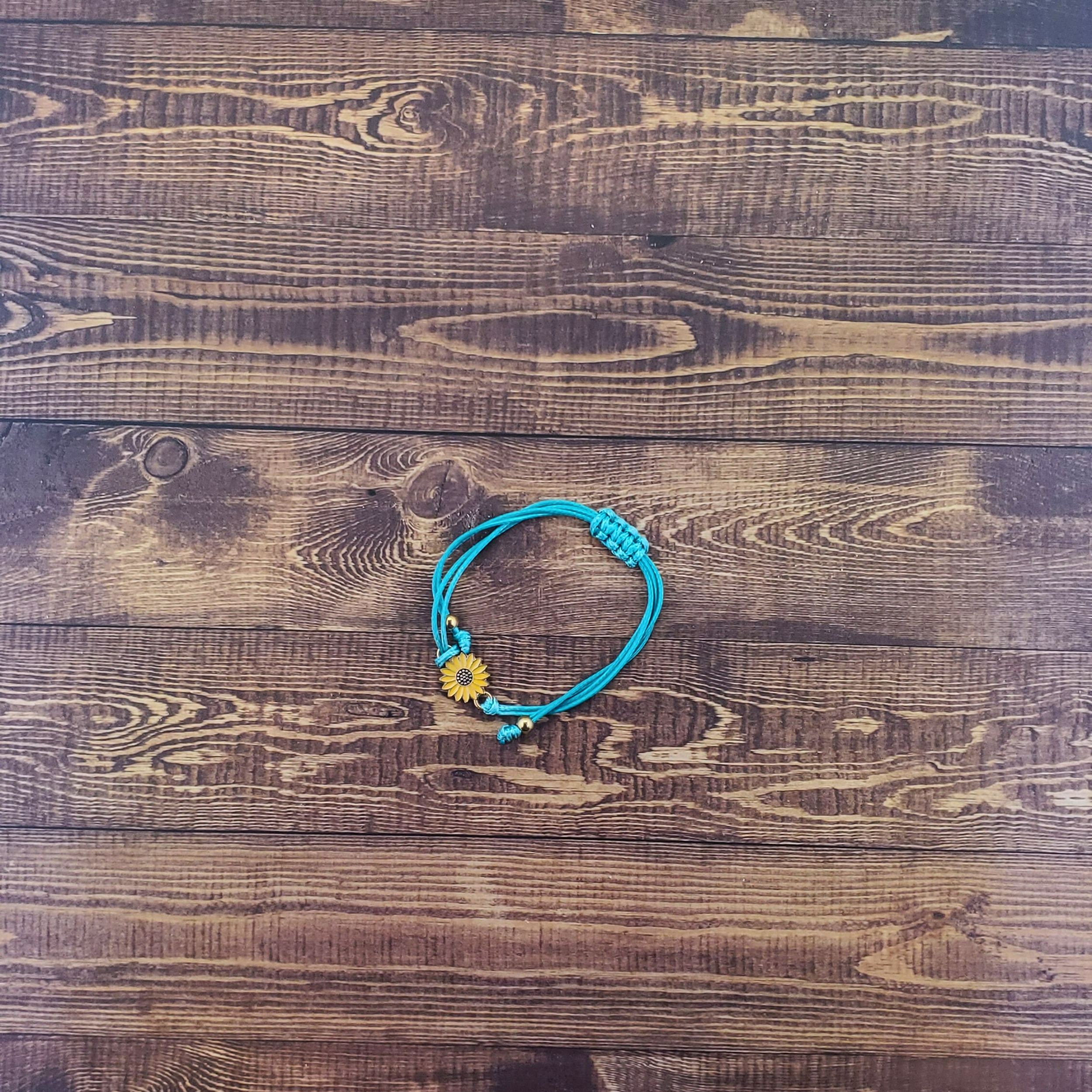Luxe Sunflower Bracelet in Teal