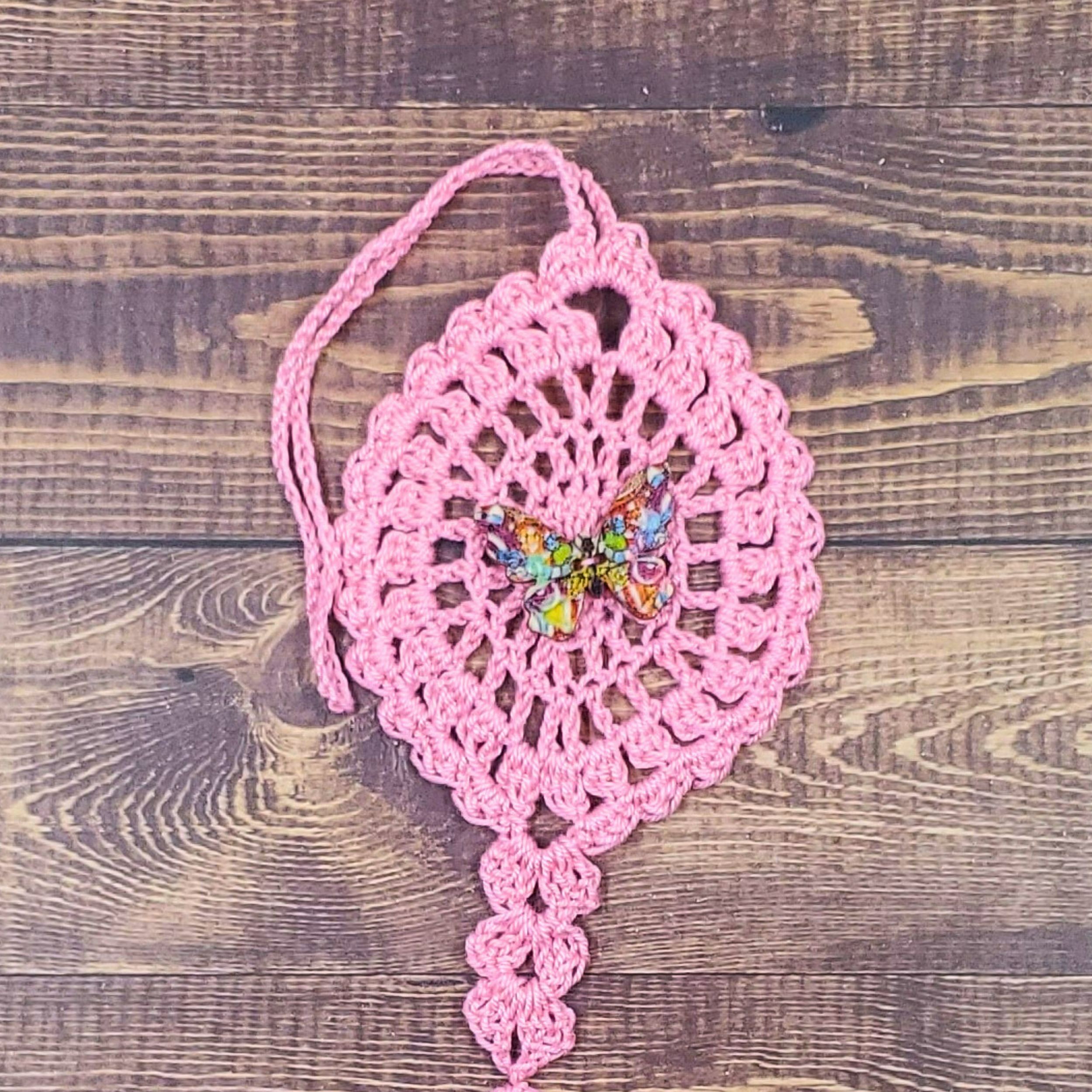 Mosaic Butterfly on Pastel Pink Flutter Charm