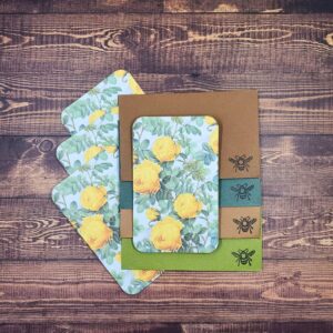 Yellow Roses Design Handmade Card & Envelope Set