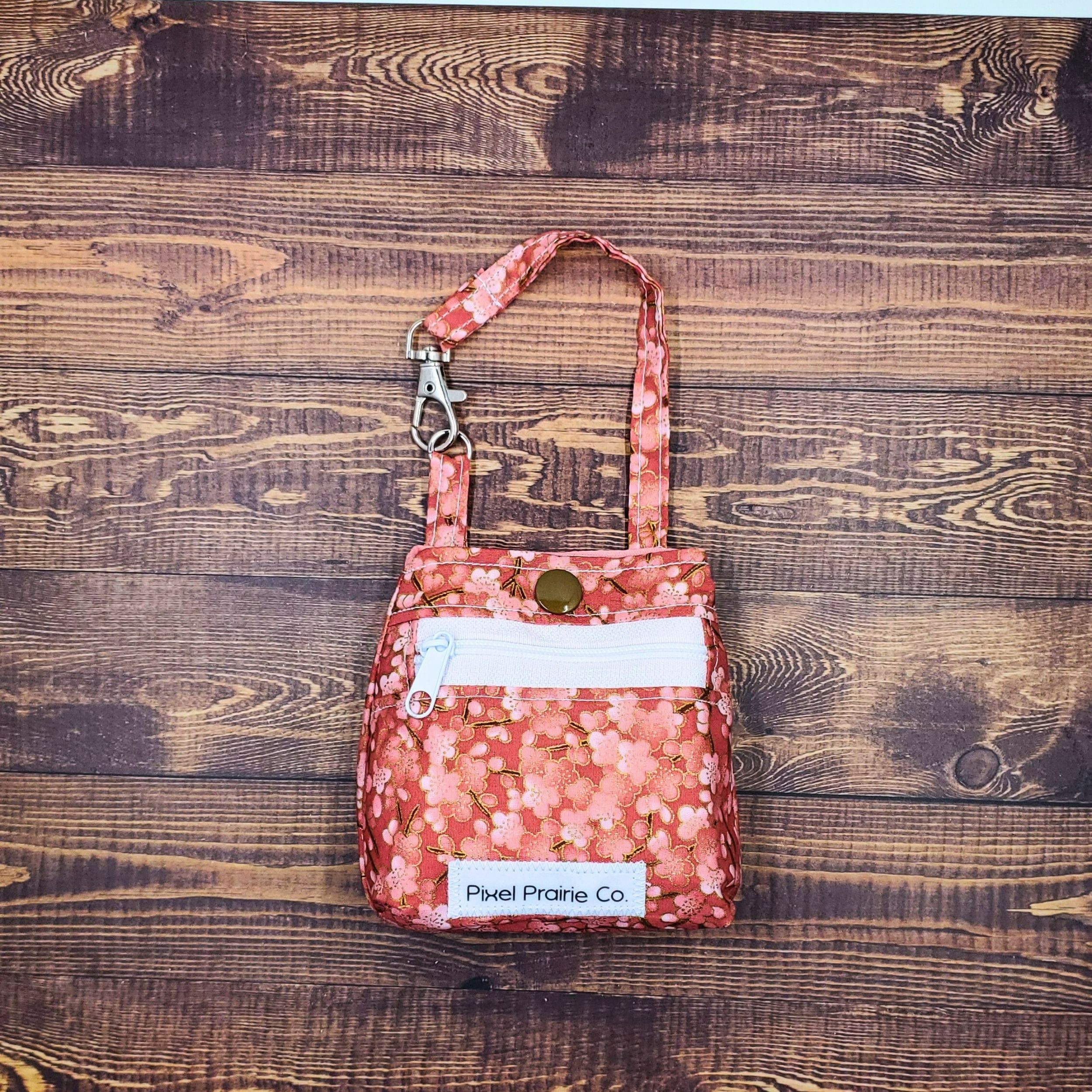 Cherry Blossoms with Metallic Accents Tag-Along Pouch