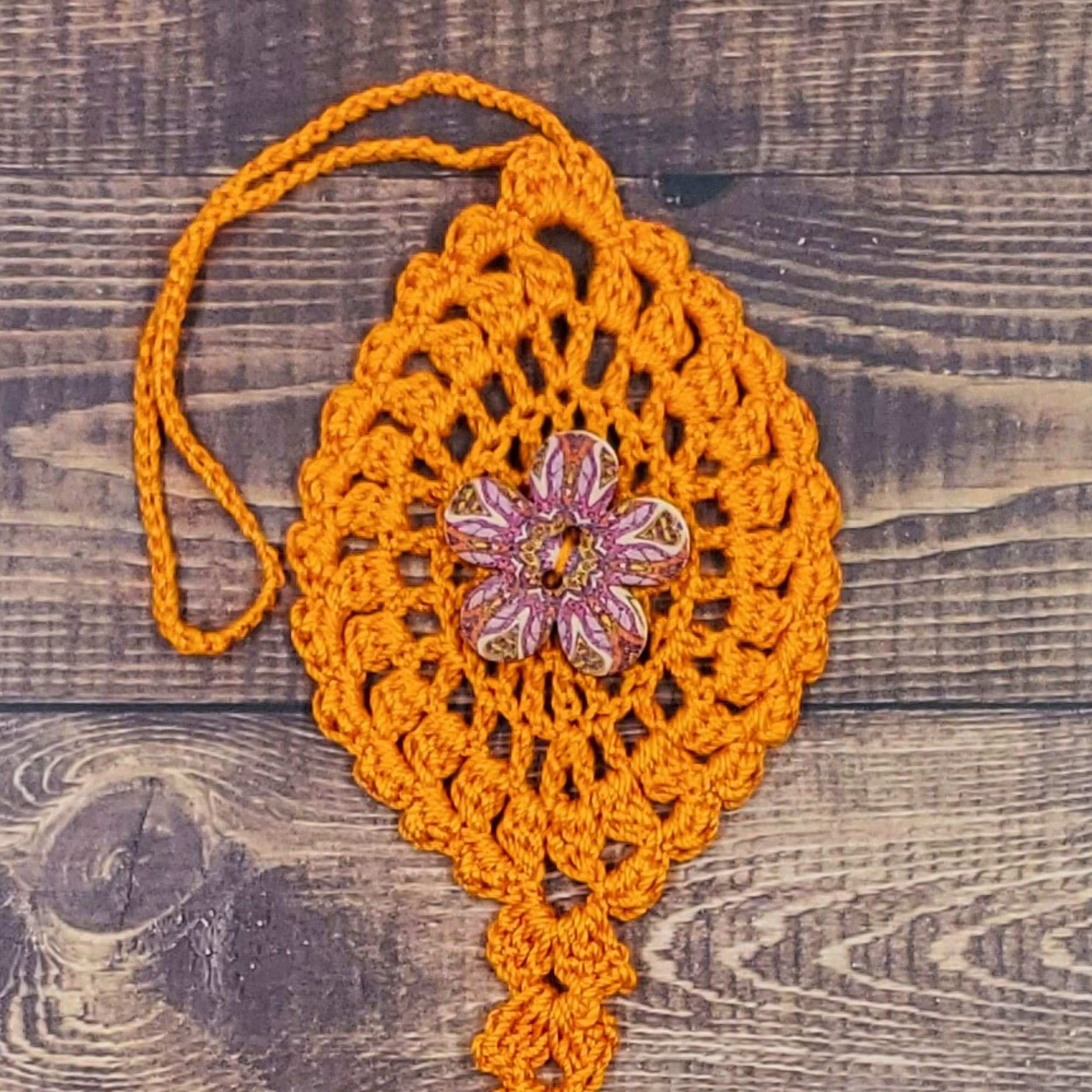 Pink Orchid Flower on Orange Bloom Charm