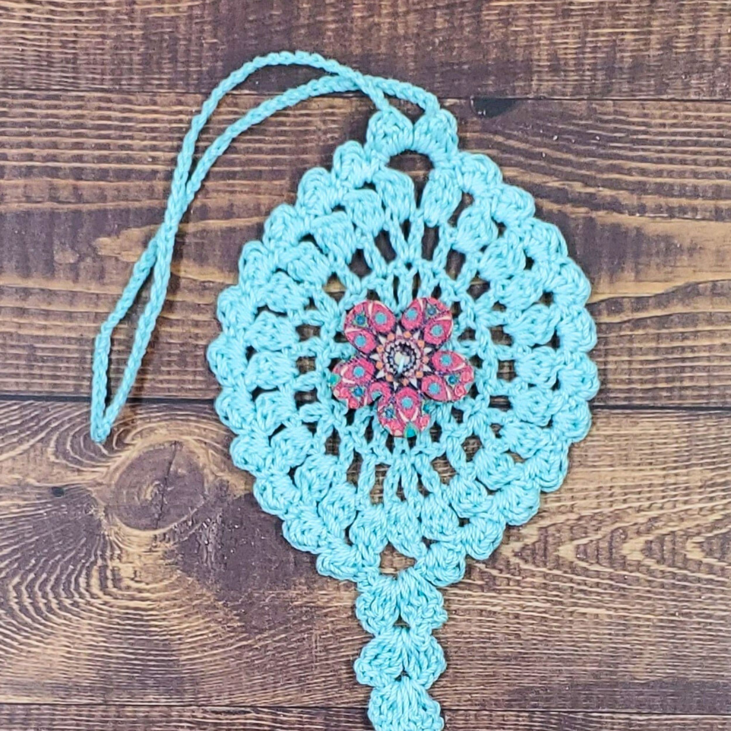 Geometric Flower on Pastel Teal Bloom Charm