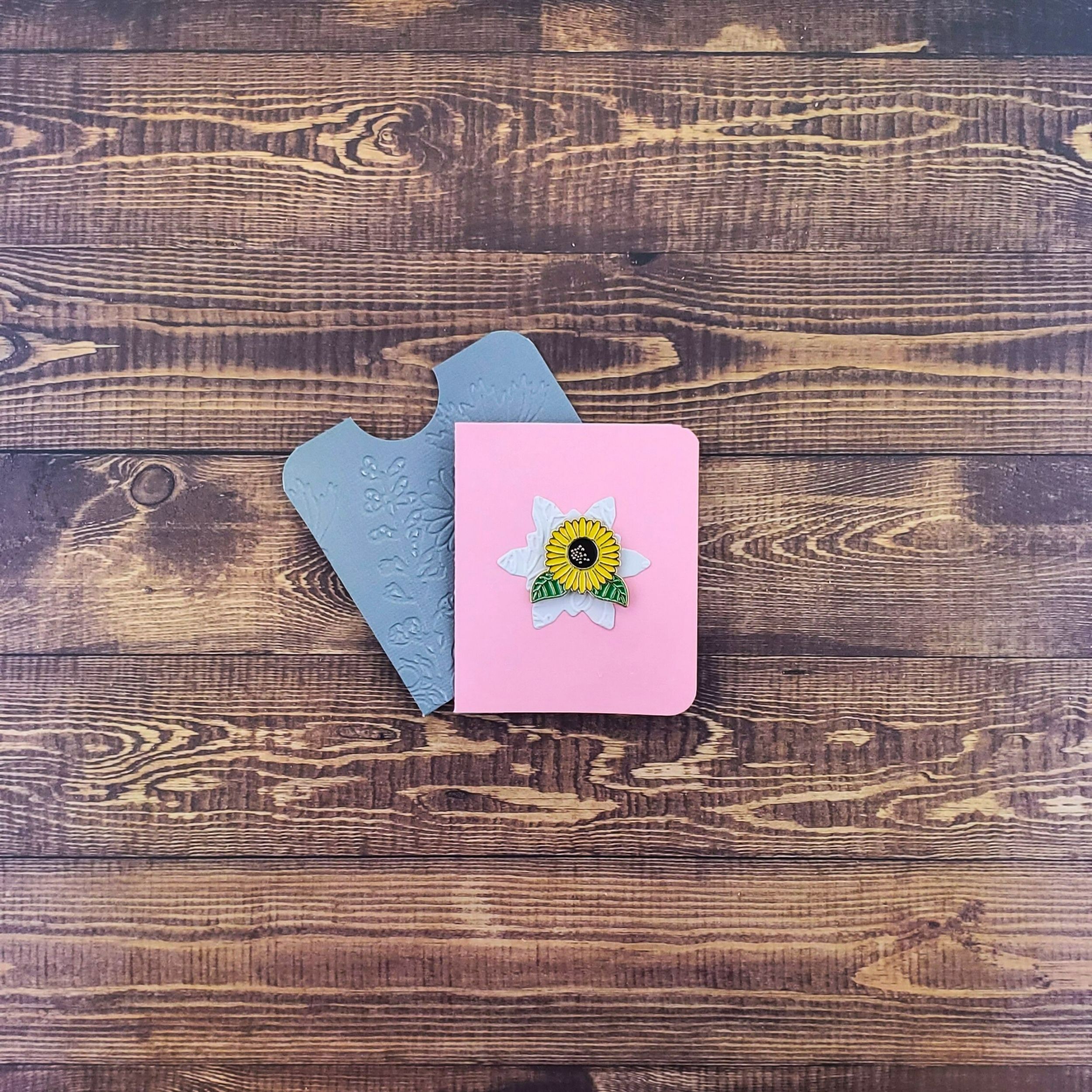 Sunflower with Leaves Enamel Pin