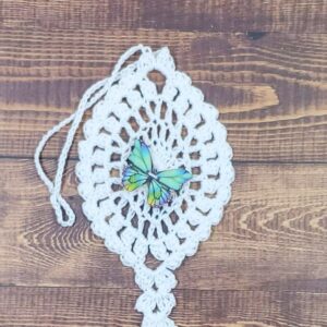 Peacock Butterfly on White Flutter Charm