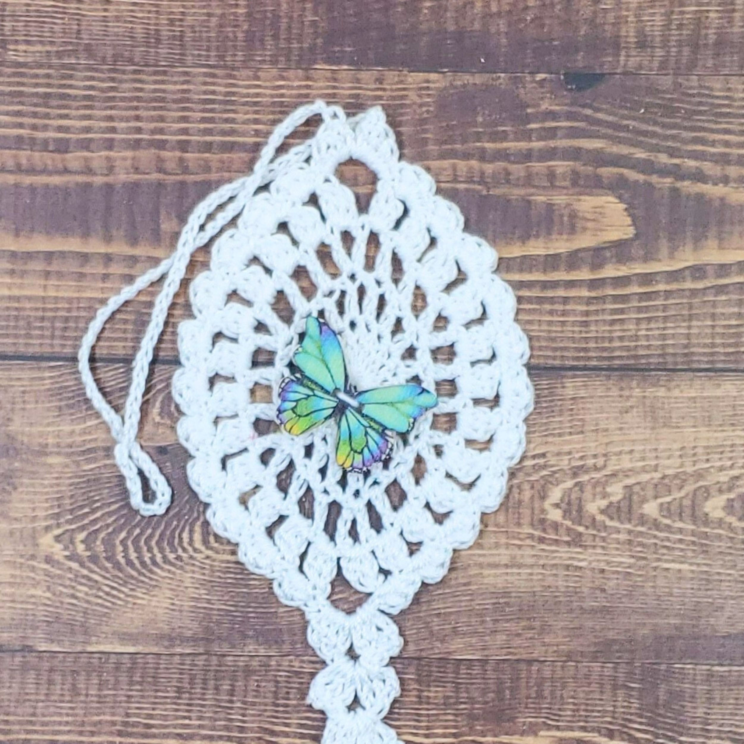 Peacock Butterfly on White Flutter Charm