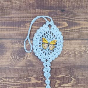 Yellow Butterfly on Pastel Blue Flutter Charm