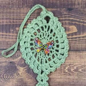 Kaleidoscope Butterfly on Sage Green Flutter Charm