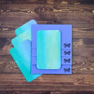 Blue and Green Watercolor Design Handmade Card & Envelope Set