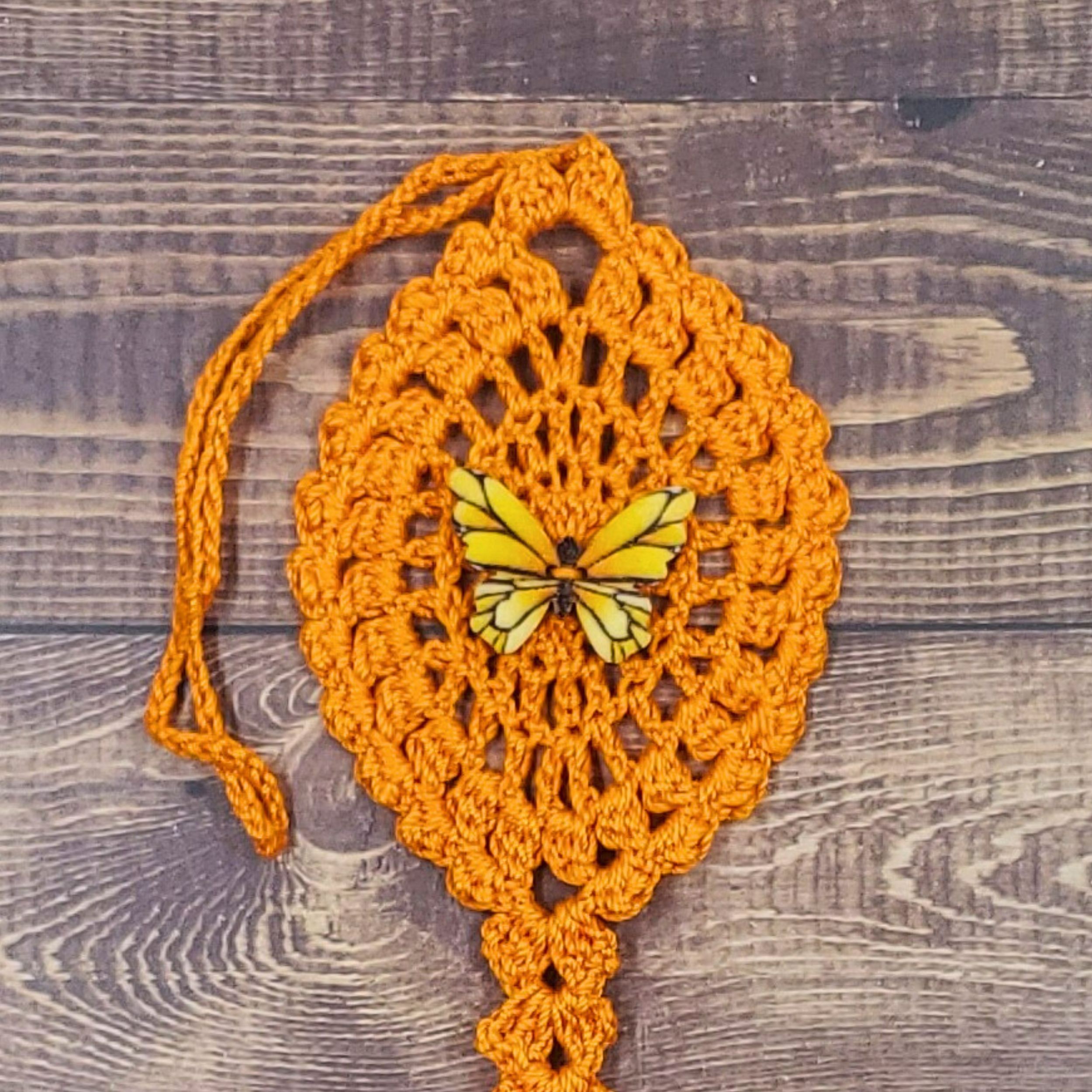 Yellow Butterfly on Orange Flutter Charm