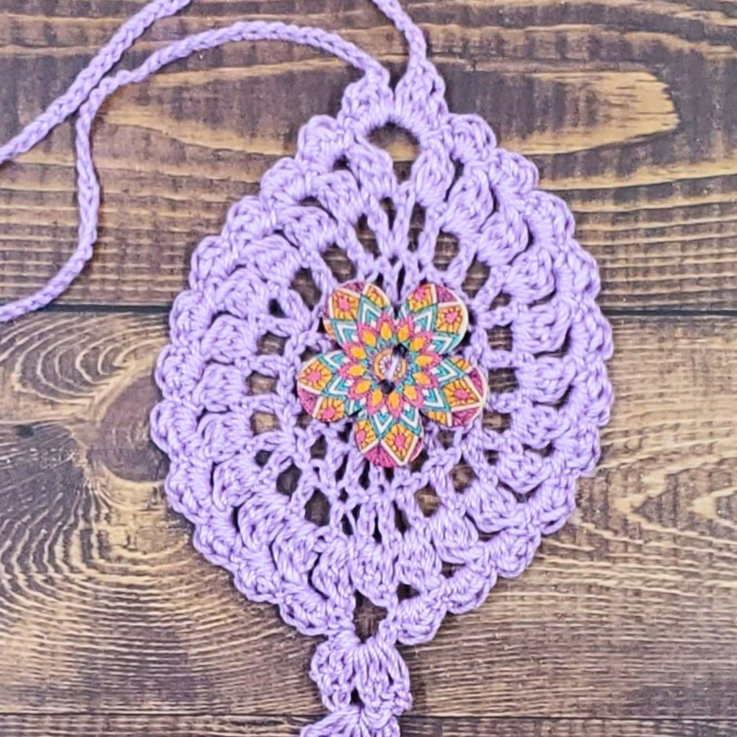 Southwest Pink Flower on Pastel Purple Bloom Charm