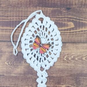 Sunset Butterfly on White Flutter Charm