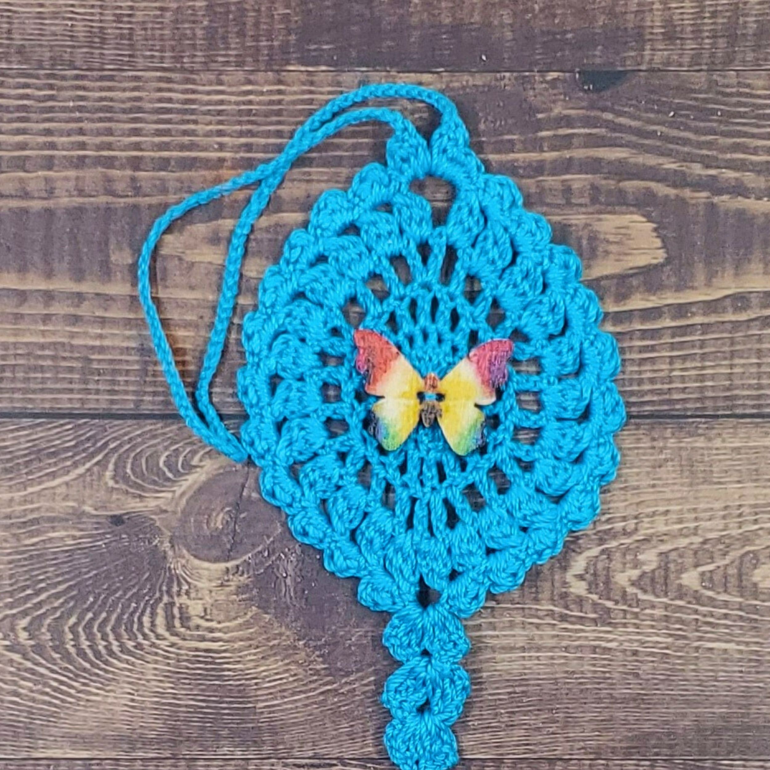 Rainbow Butterfly on Turquoise Flutter Charm