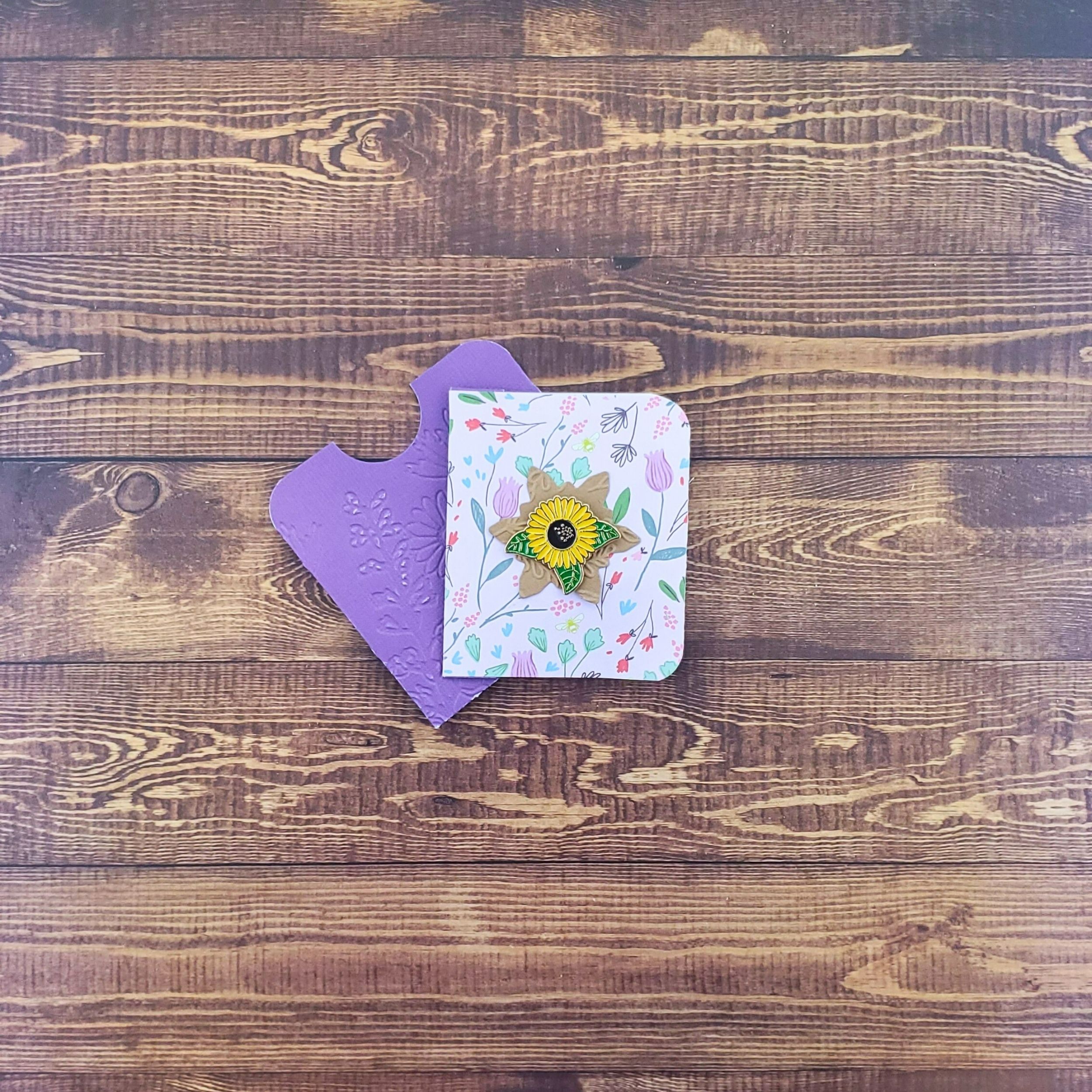 Sunflower with Leaves Enamel Pin