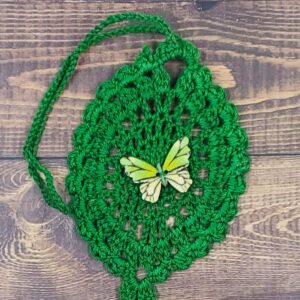 Green Butterfly on Green Flutter Charm