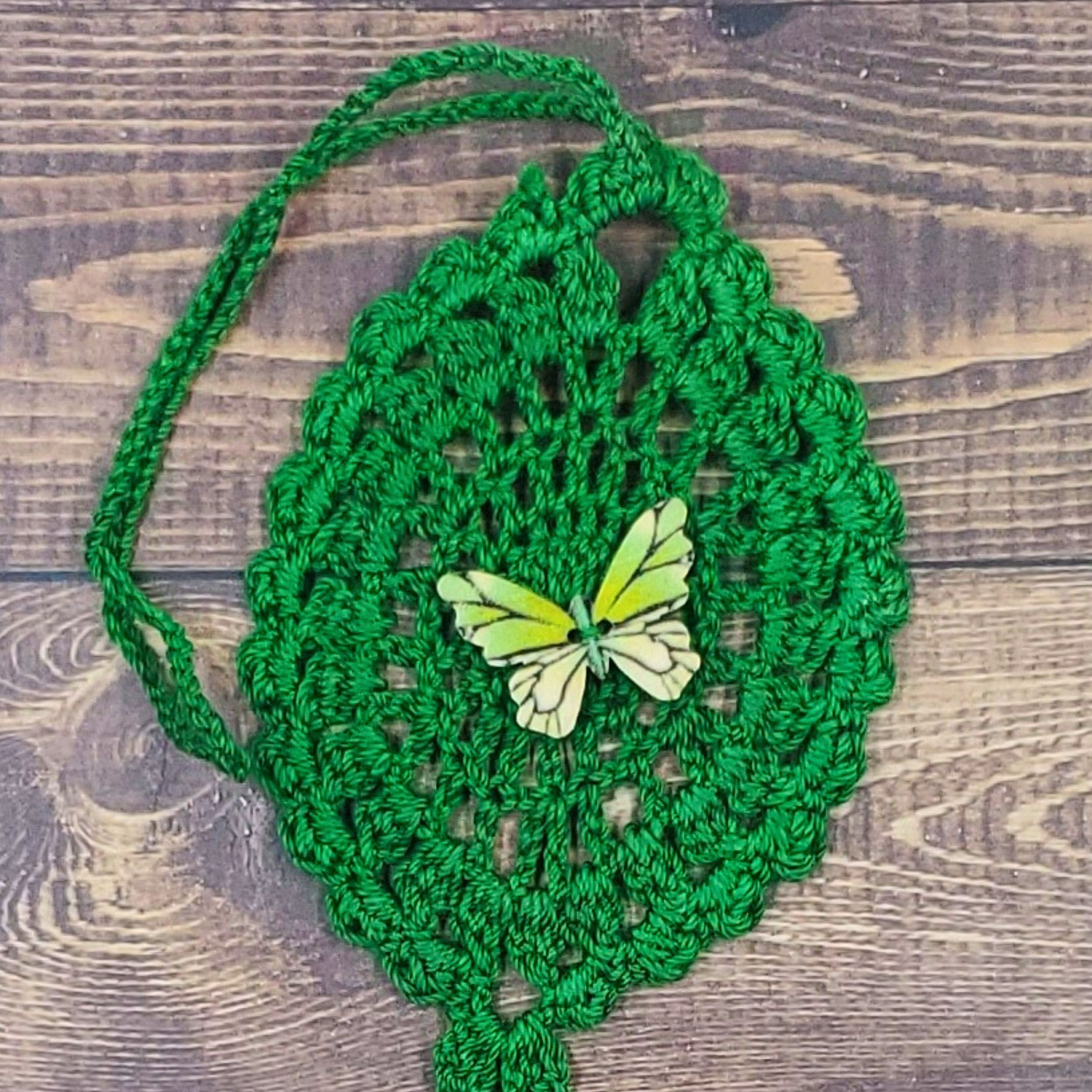 Green Butterfly on Green Flutter Charm