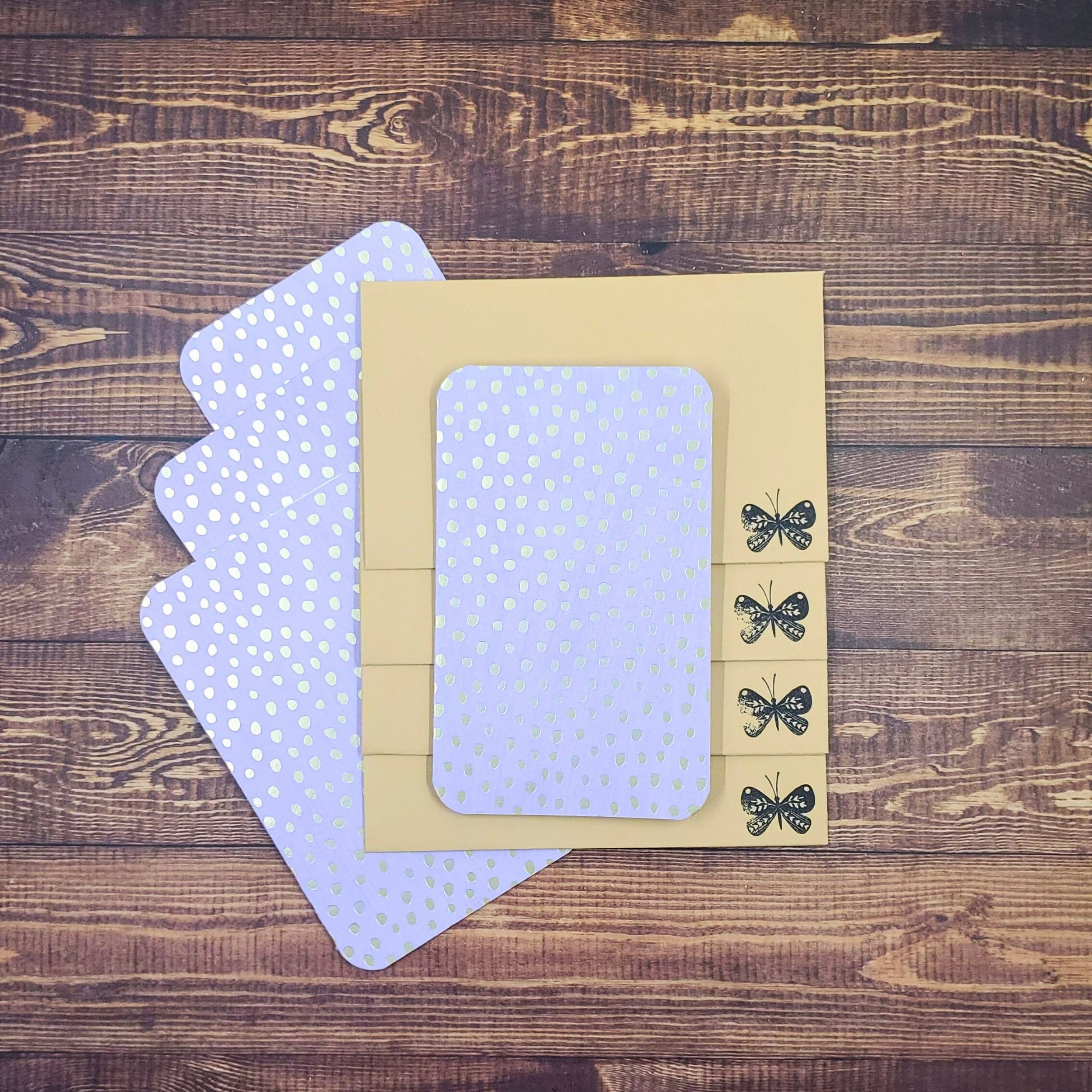 Purple with Metallic Accents Design Handmade Card & Envelope Set