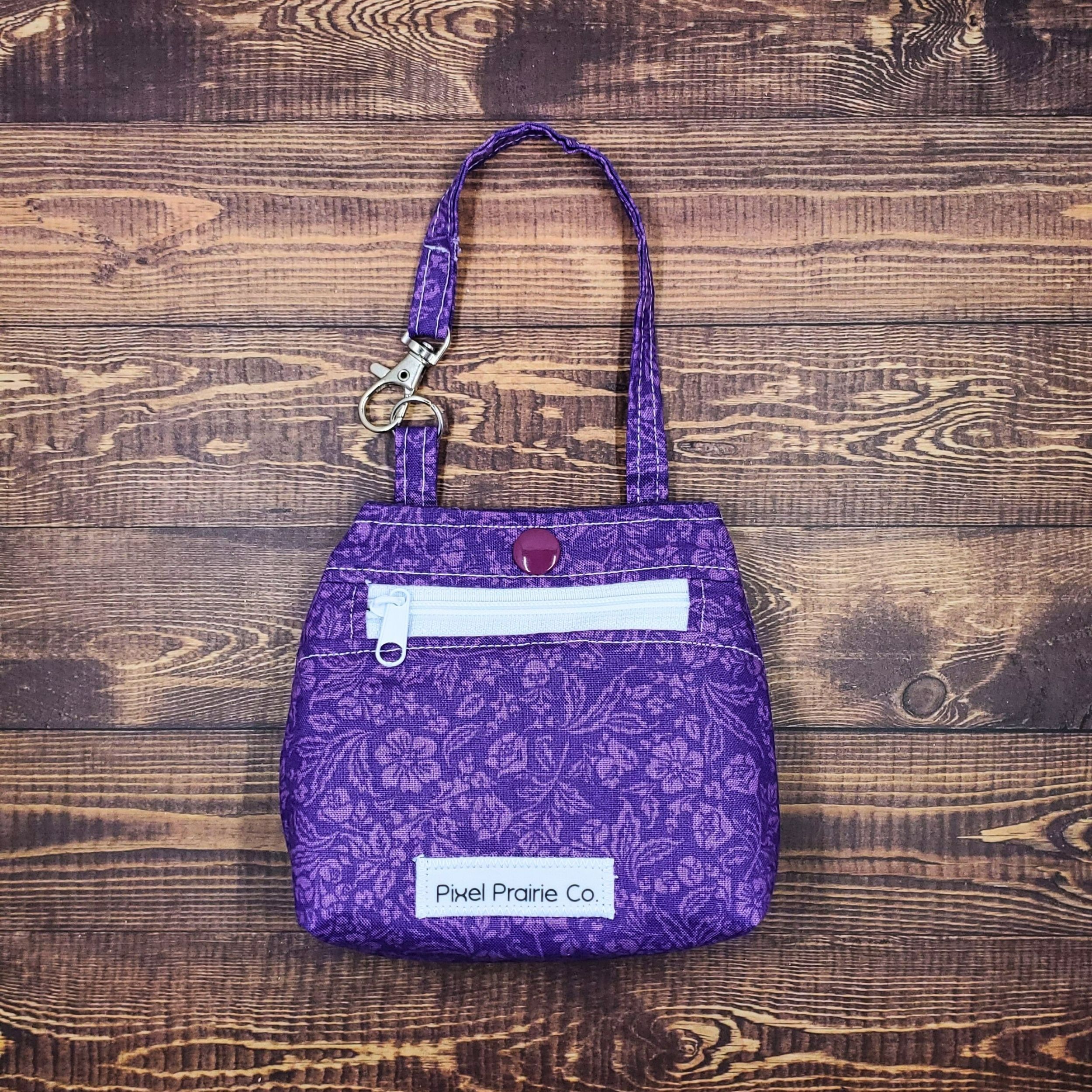 Purple Flower Patch Tag-Along Pouch